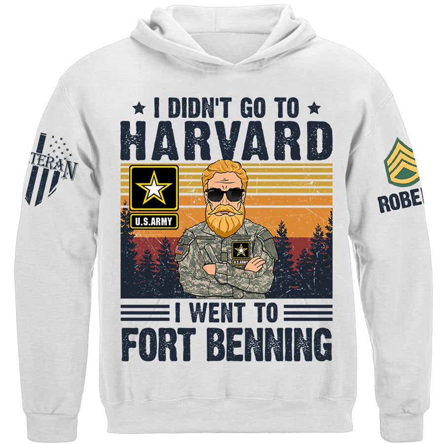 I Didn't Go To Harvard I Went to Military Base Personalized Shirt Gift For US Military Veteran H2511 Trna