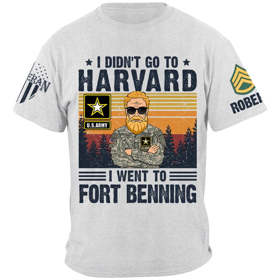 I Didn't Go To Harvard I Went to Military Base Personalized Shirt Gift For US Military Veteran H2511 Trna