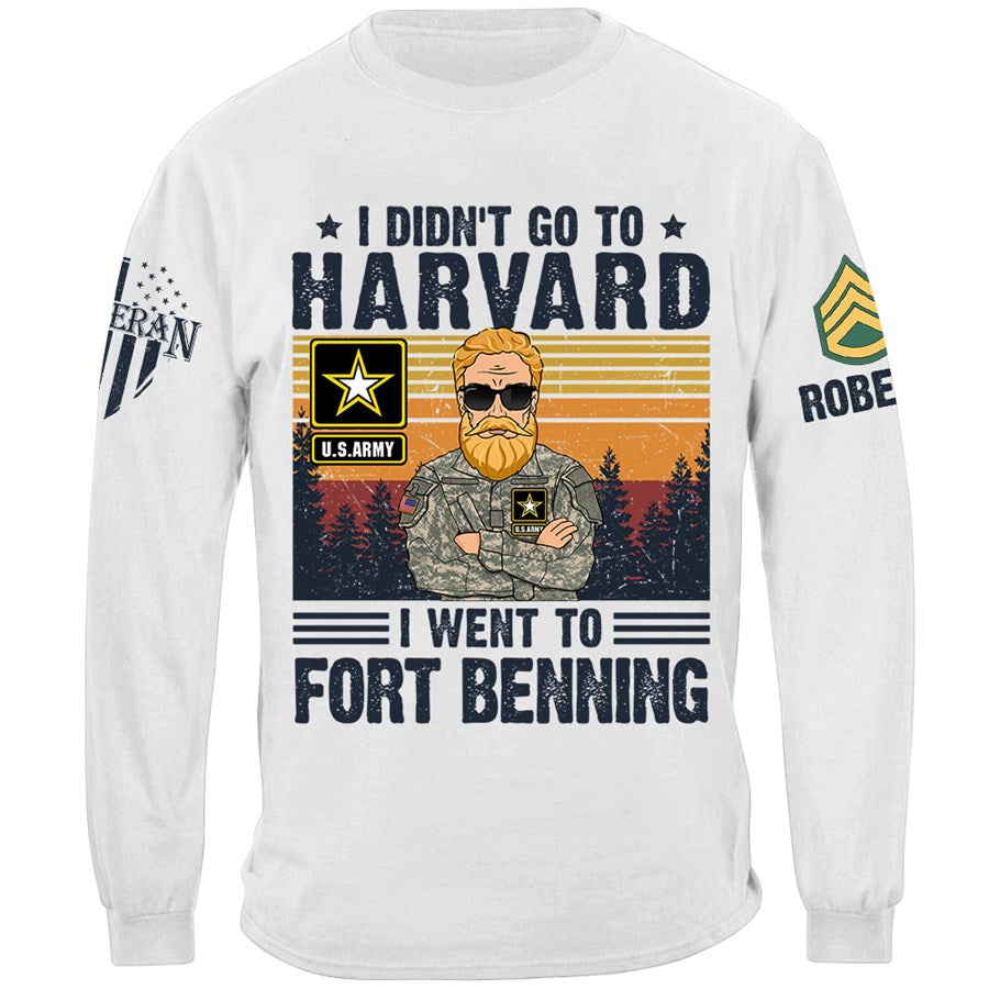 I Didn't Go To Harvard I Went to Military Base Personalized Shirt Gift For US Military Veteran H2511 Trna