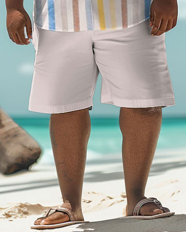 Men's Plus Size Hawaiian Stripe Colorblock Print Shirt Shorts Suit