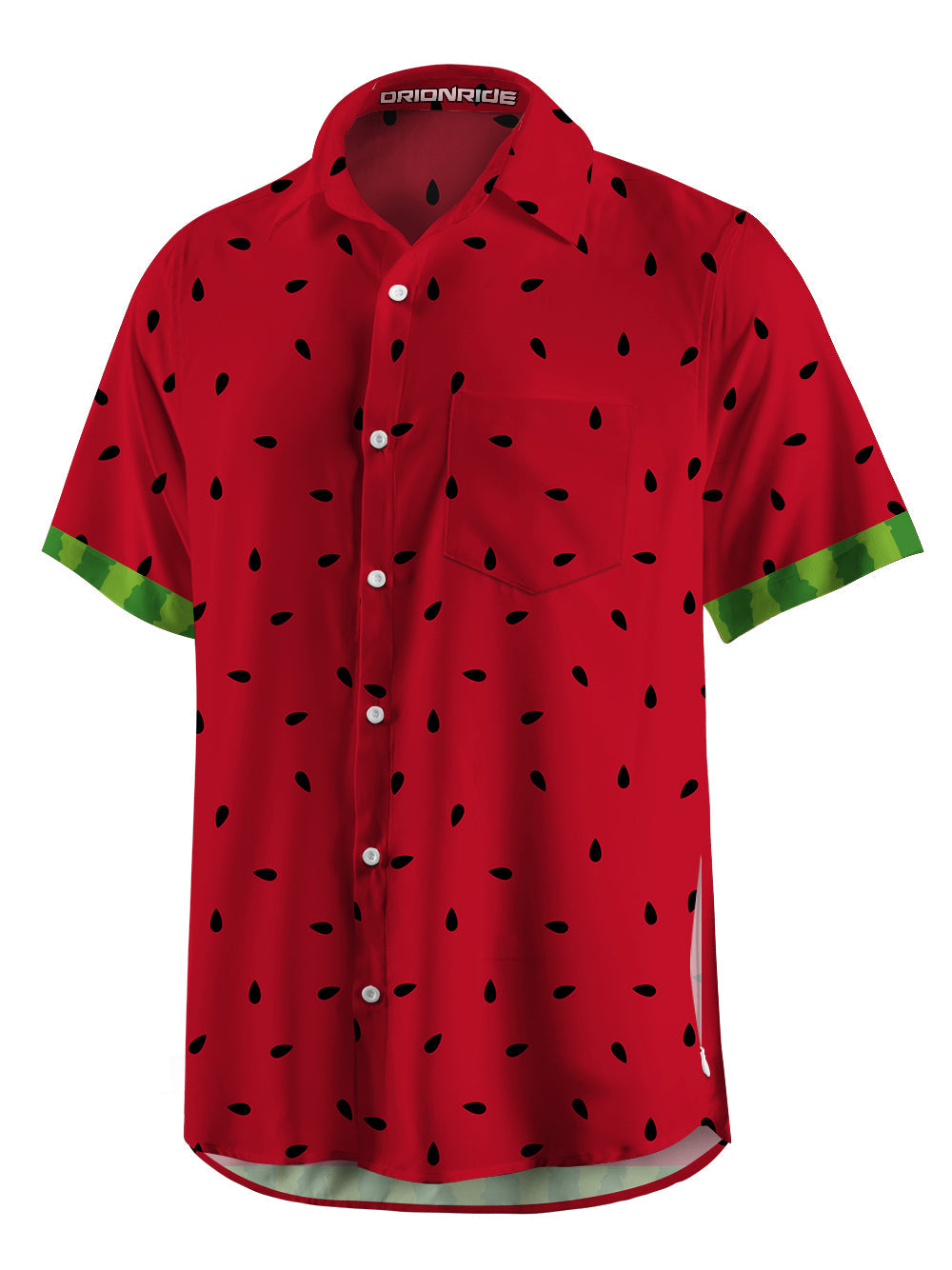 Orionride Watermelon Zipper Pockets Ultra Lightweight Short Sleeves Gravel Shirt