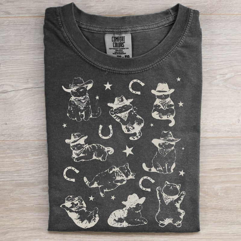 Cowboy Cats And Kittens Western Cowboy Vintage T-Shirt