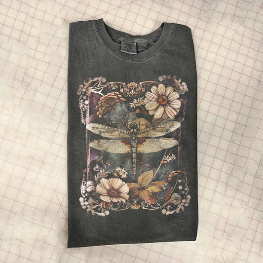 Womens Dragonfly Floral T-shirt