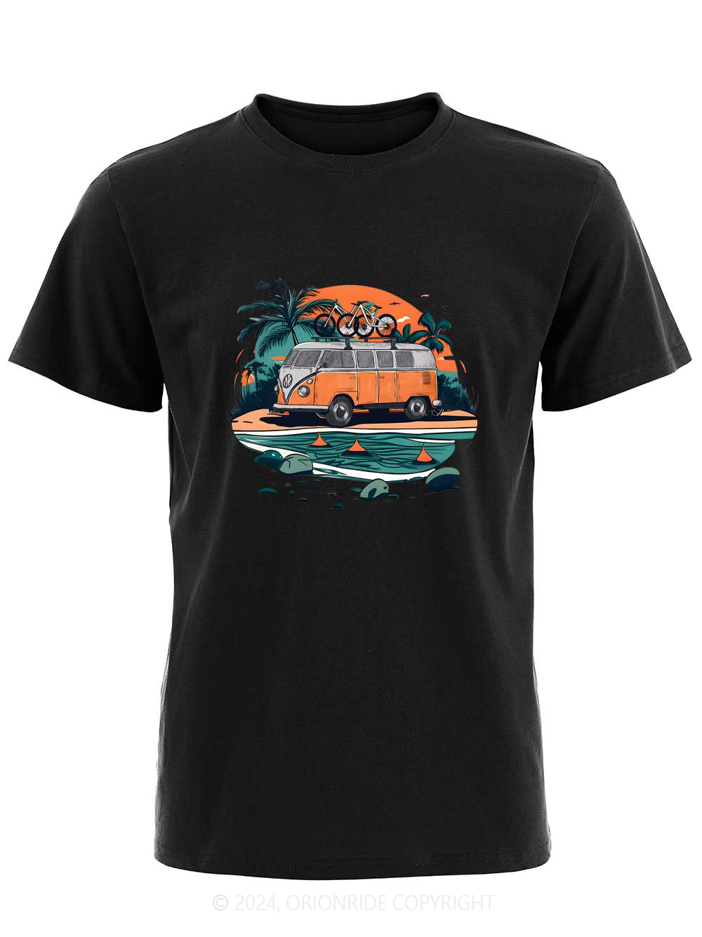 Orionride Short Sleeves Beach Retro Car Bike T-Shirt