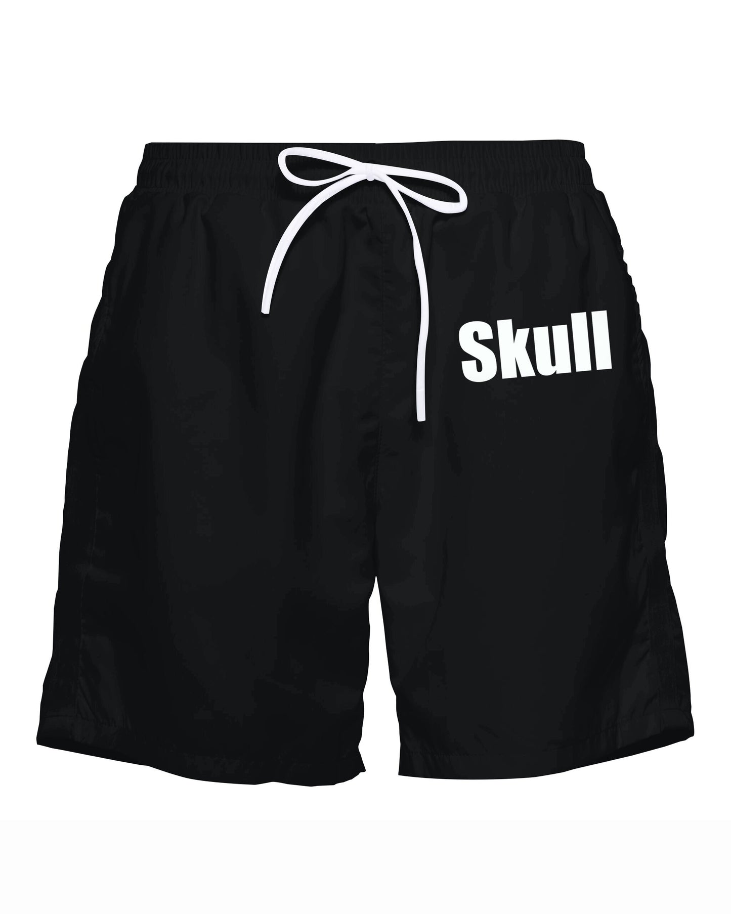 Men's Big Summer Black Sternum Skull Print Vest Shorts Suit