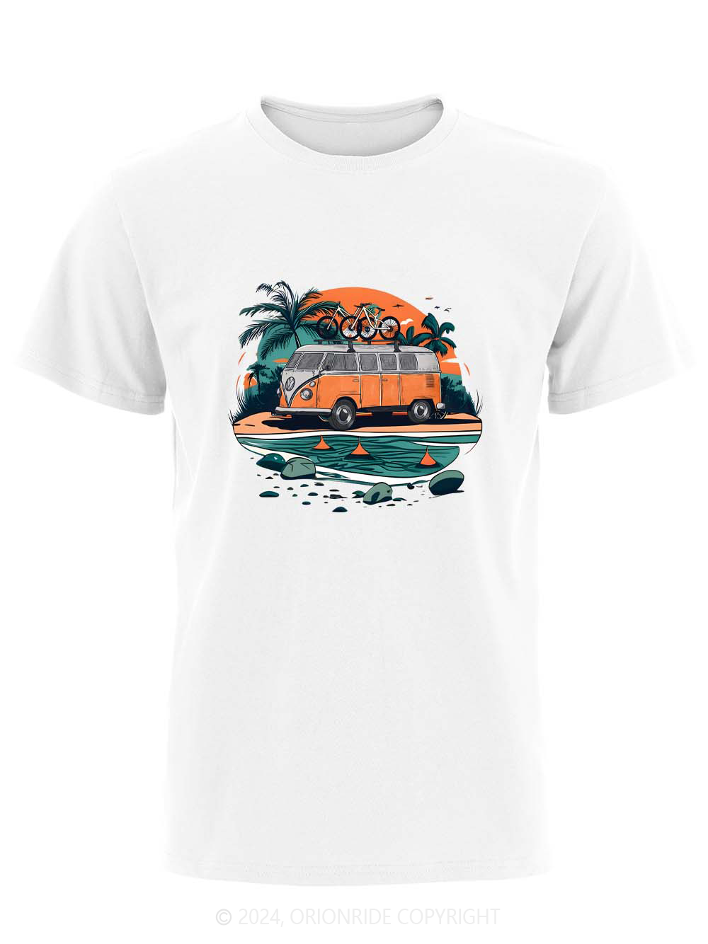 Orionride Short Sleeves Beach Retro Car Bike T-Shirt