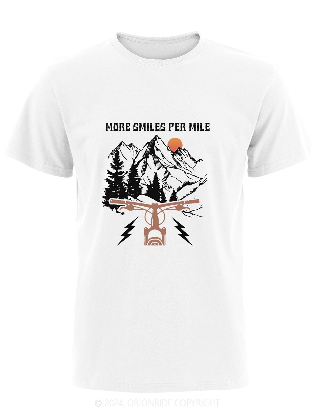 Orionride Short Sleeves More Smiles Per Mile Bike T-Shirt