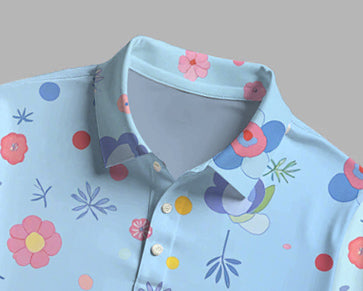 Men's Childlike Printed Casual Short-Sleeved Polo