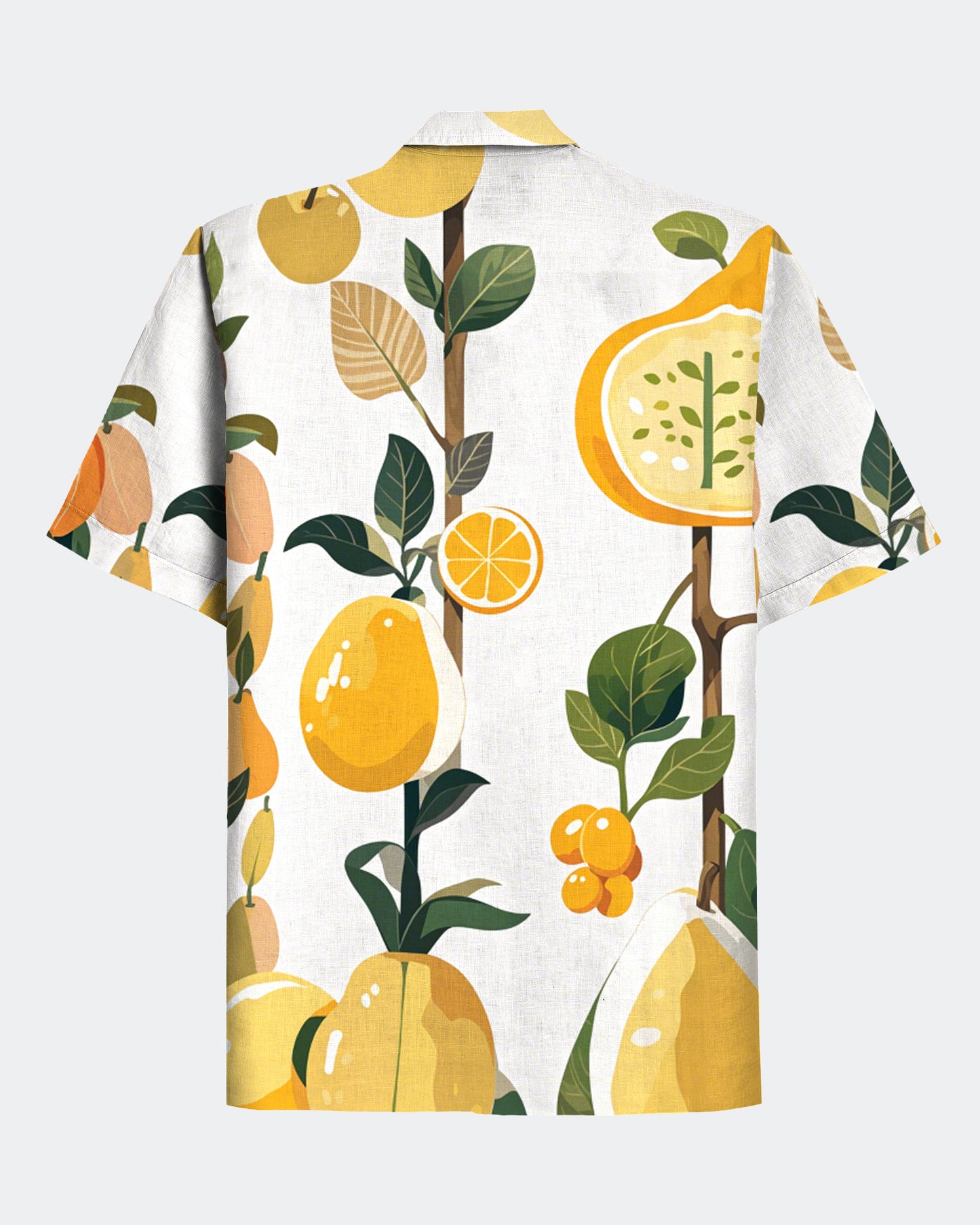 Men's Hawaii Fruit Print Short Sleeve Shirt