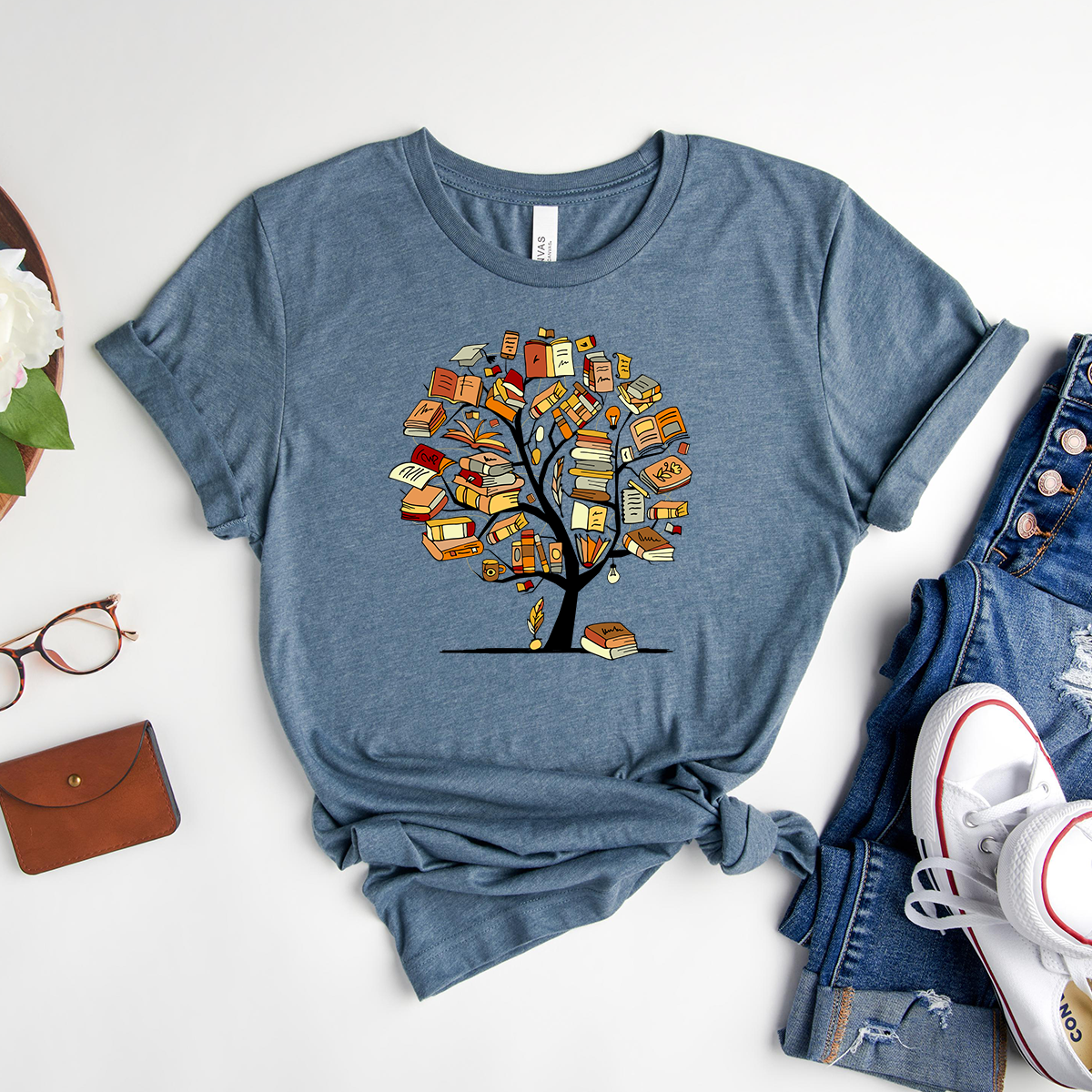 book tree unisex tee