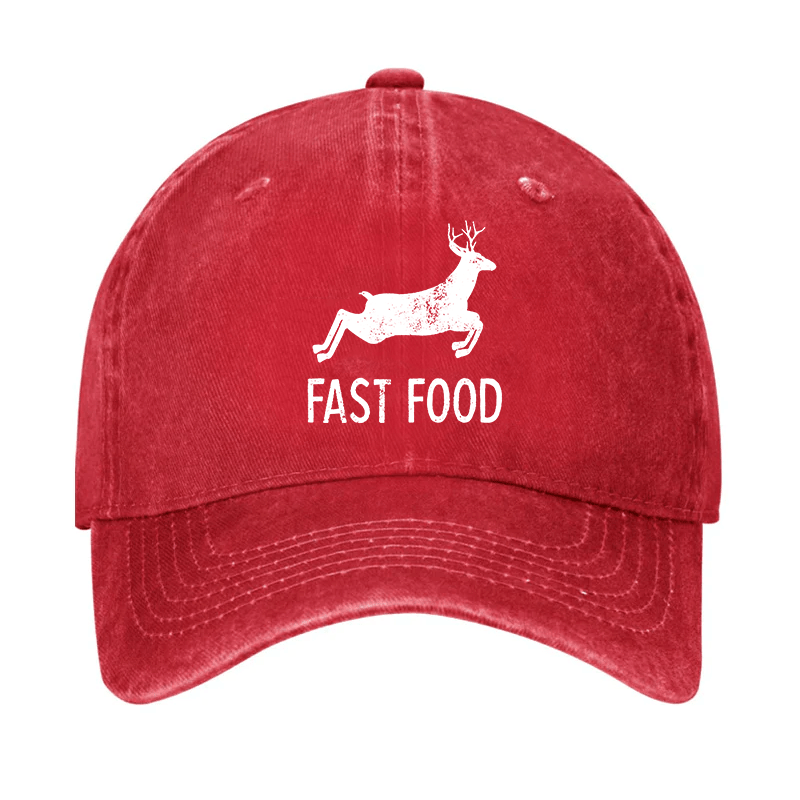 Fast Food Deer Print Cap (Free Customization)