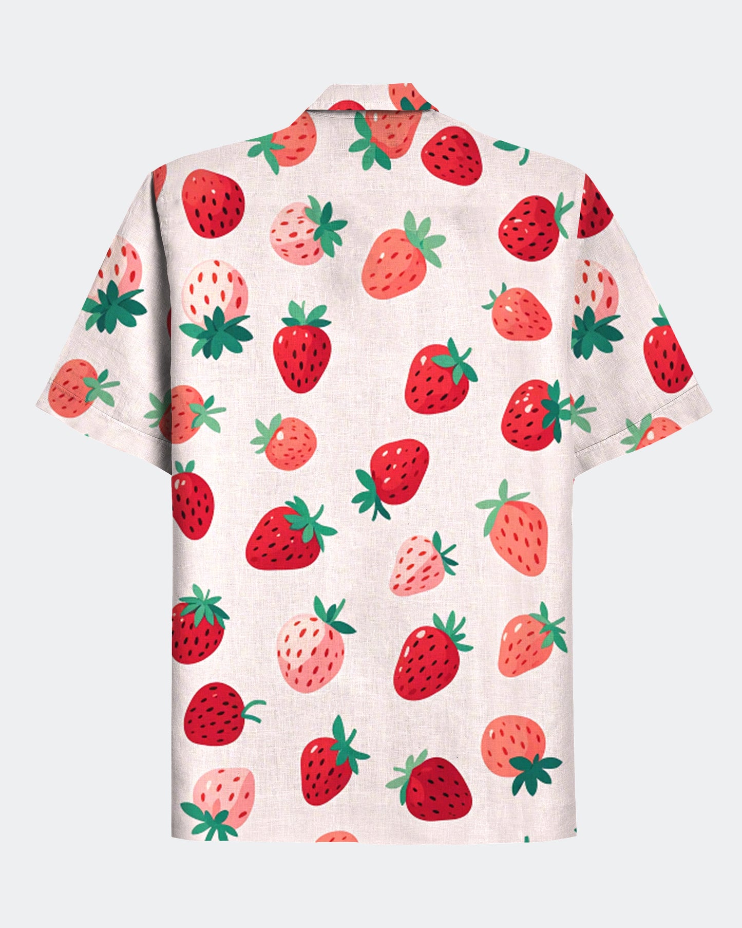 Men's Hawaii Strawberry Print Short Sleeve Shirt