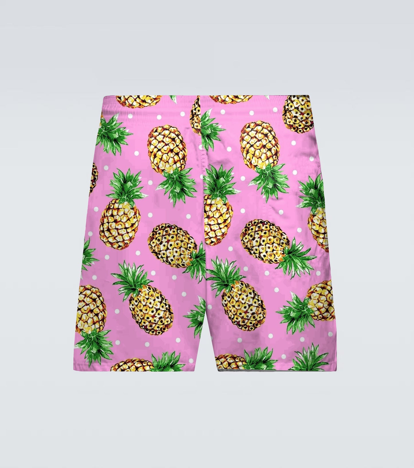 Plus Size Men's Pink Hawaiian Fruit Print Beach Quick-drying Trunks Swimming Trunks