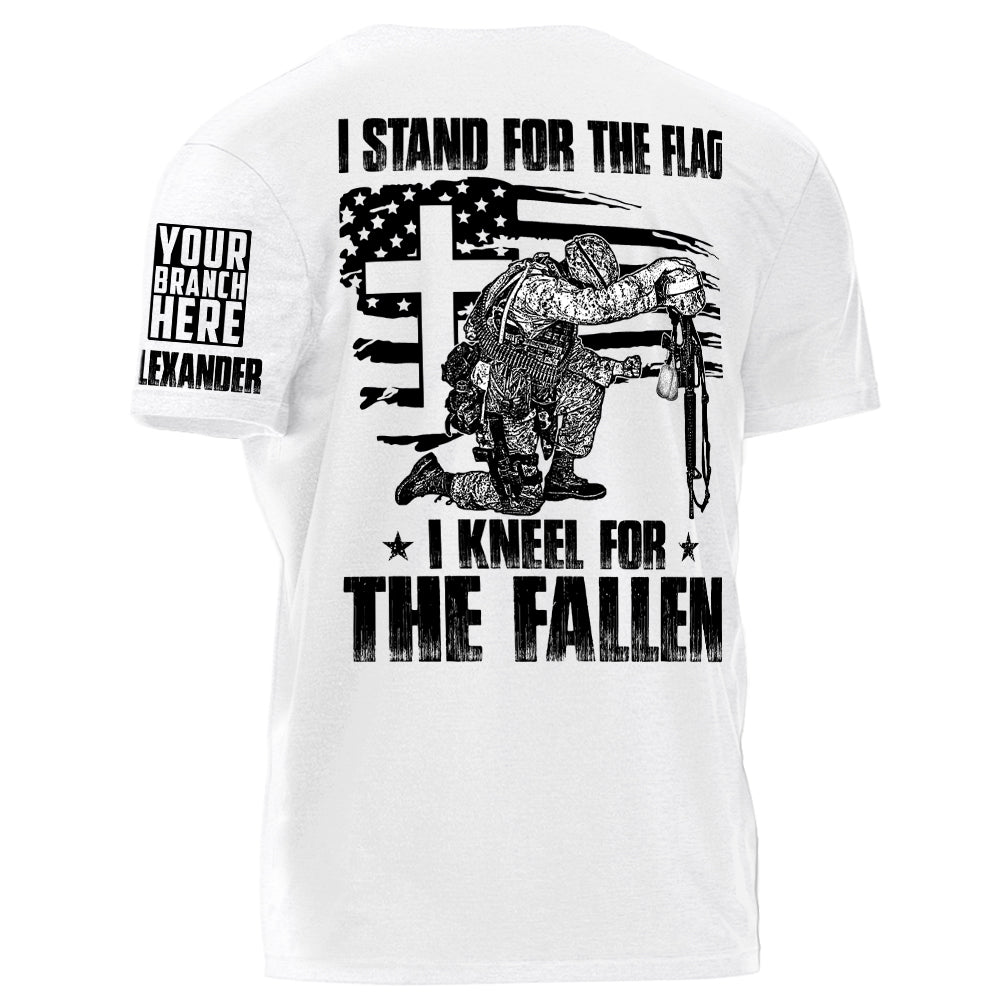 I Stand For The Flag I Kneel For The Fallen Personalized Grunge Style Shirt For Veteran H2511