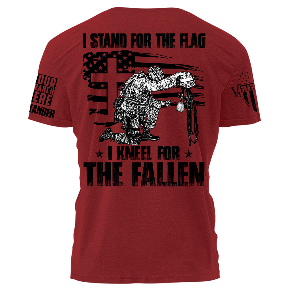 I Stand For The Flag I Kneel For The Fallen Personalized Grunge Style Shirt For Veteran H2511