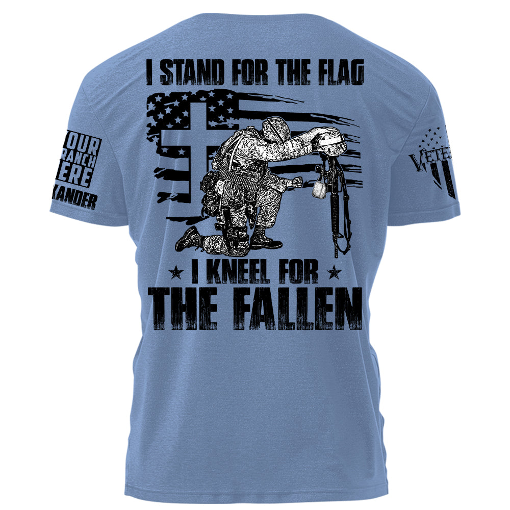 I Stand For The Flag I Kneel For The Fallen Personalized Grunge Style Shirt For Veteran H2511