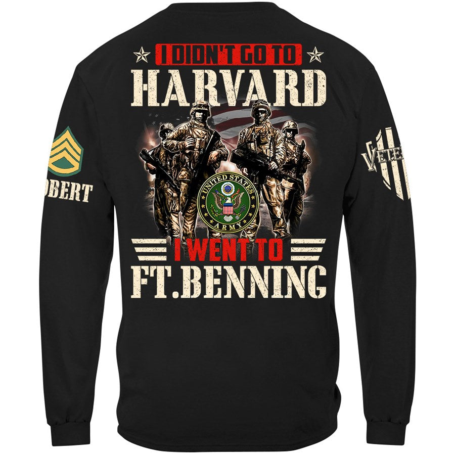 I Didn't Go To Harvard I Went To Military Base Custom Shirt Gift For Military Veteran H2511 Trna