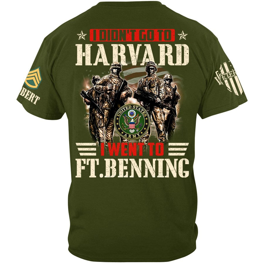 I Didn't Go To Harvard I Went To Military Base Custom Shirt Gift For Military Veteran H2511 Trna