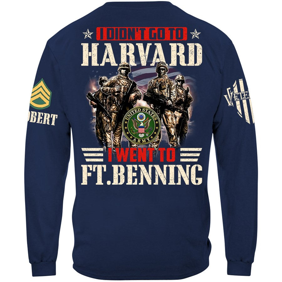 I Didn't Go To Harvard I Went To Military Base Custom Shirt Gift For Military Veteran H2511 Trna