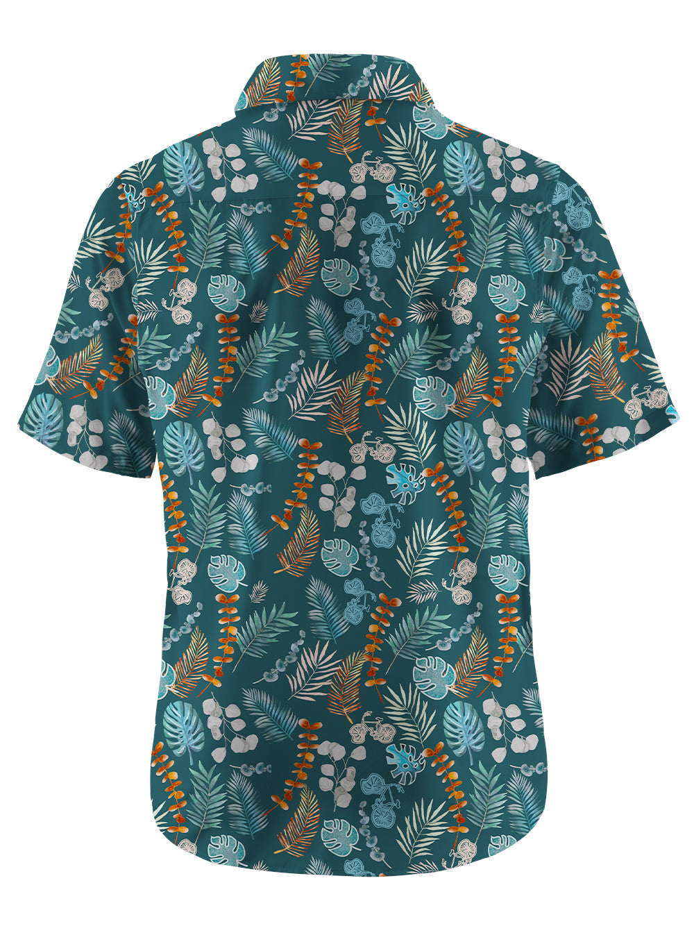 Orionride Short Sleeves Hawaiian Monstera Zipper Pockets Ultra Lightweight Gravel Shirt