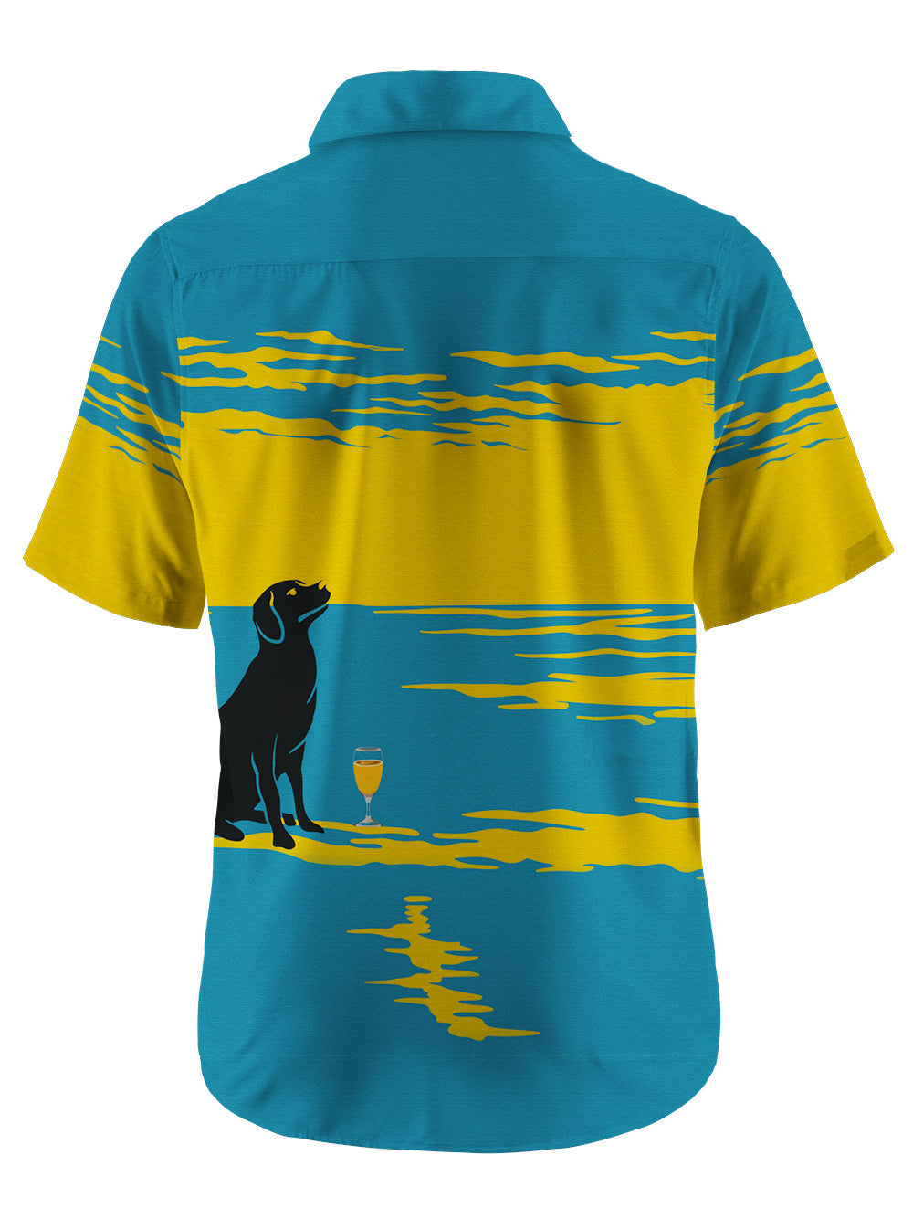 Orionride Short Sleeves Labrador on The Beach Zipper Pockets Ultra Lightweight Gravel Shirt