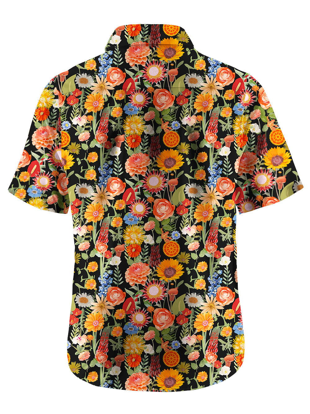 Orionride Dance Of Flowers Zipper Pockets Ultra Lightweight Short Sleeves Gravel Shirt