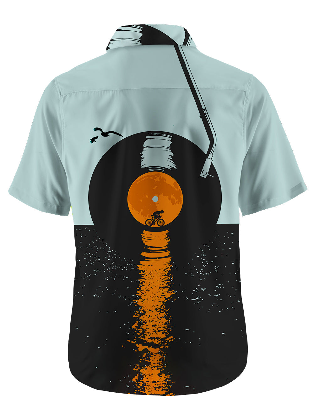 Orionride Short Sleeves Sunset Vinyl Record Zipper Pockets Ultra Lightweight Gravel Shirt