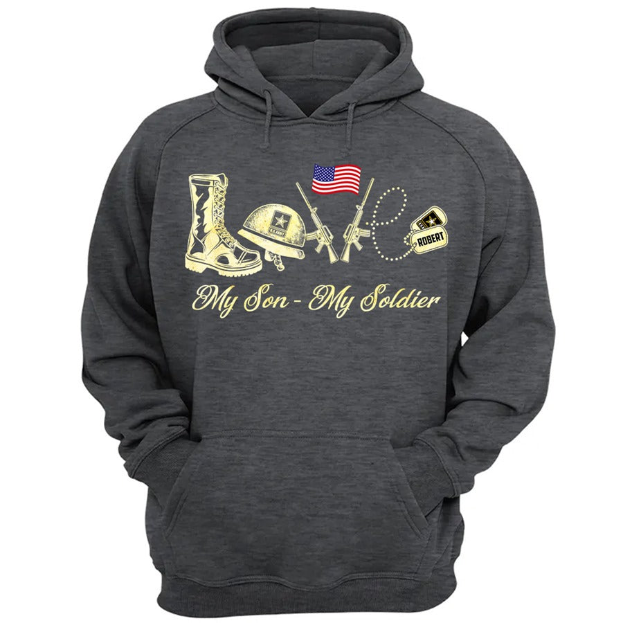 Love My Son My Soldier Custom Shirt Gift For Military Mom All Family Member Shirt H2511 Trna