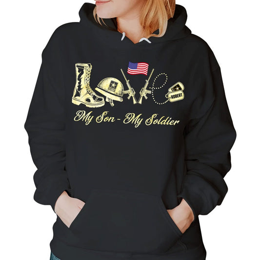 Love My Son My Soldier Custom Shirt Gift For Military Mom All Family Member Shirt H2511 Trna