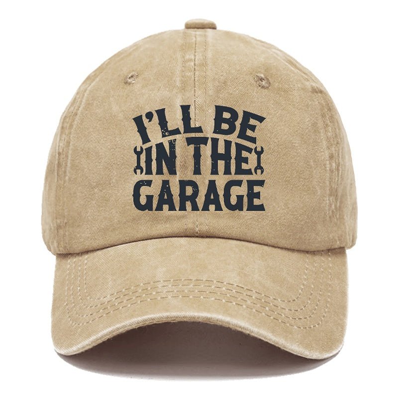 I'll Be In The Garage Funny Mechanic Men's Cap (Free Customization)