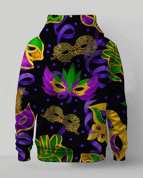 Men's Plus Size Carnival Black Graffiti Print Hoodie Sweatshirt