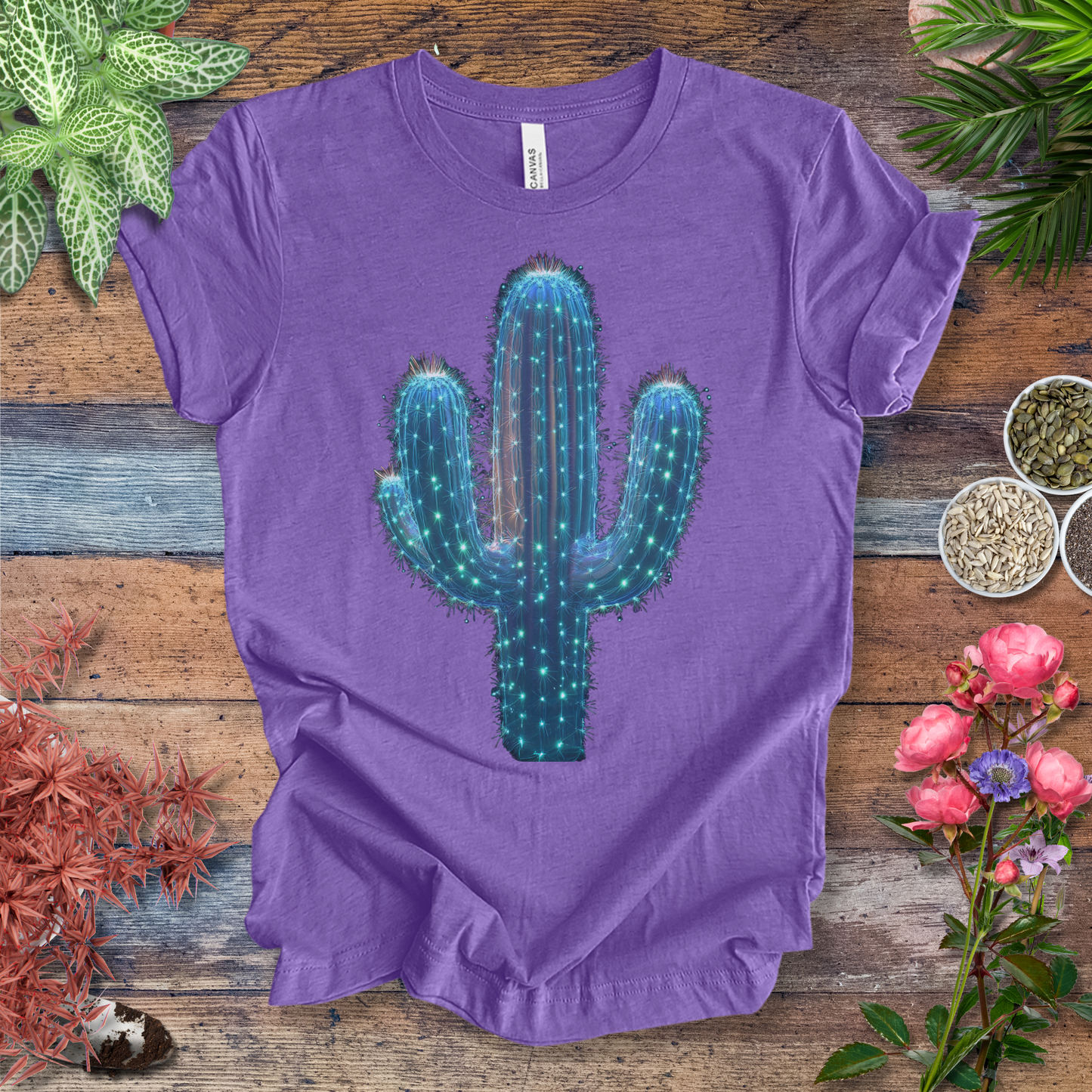 Cosmic Cactus Glow T-Shirt