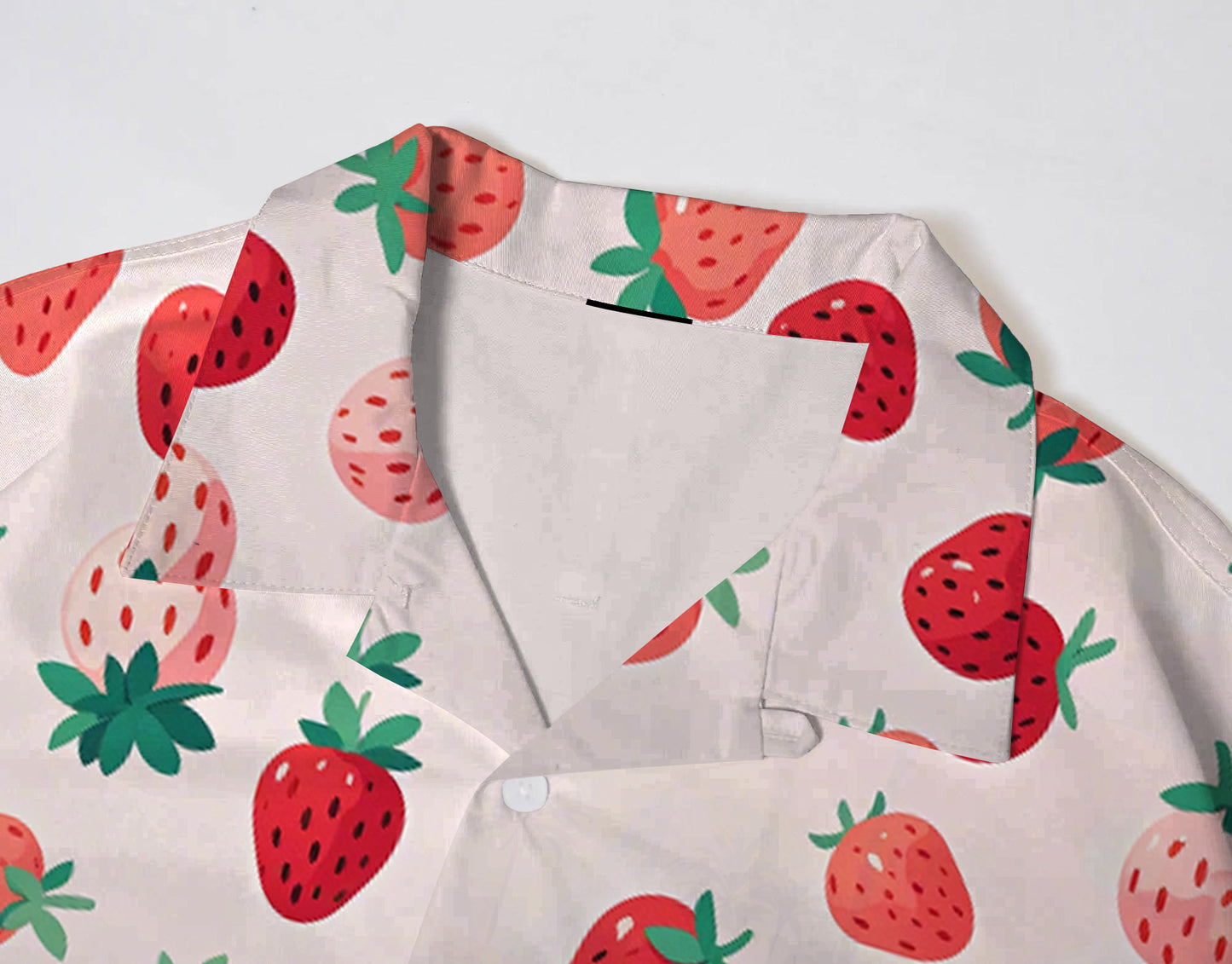 Men's Hawaii Strawberry Print Short Sleeve Shirt