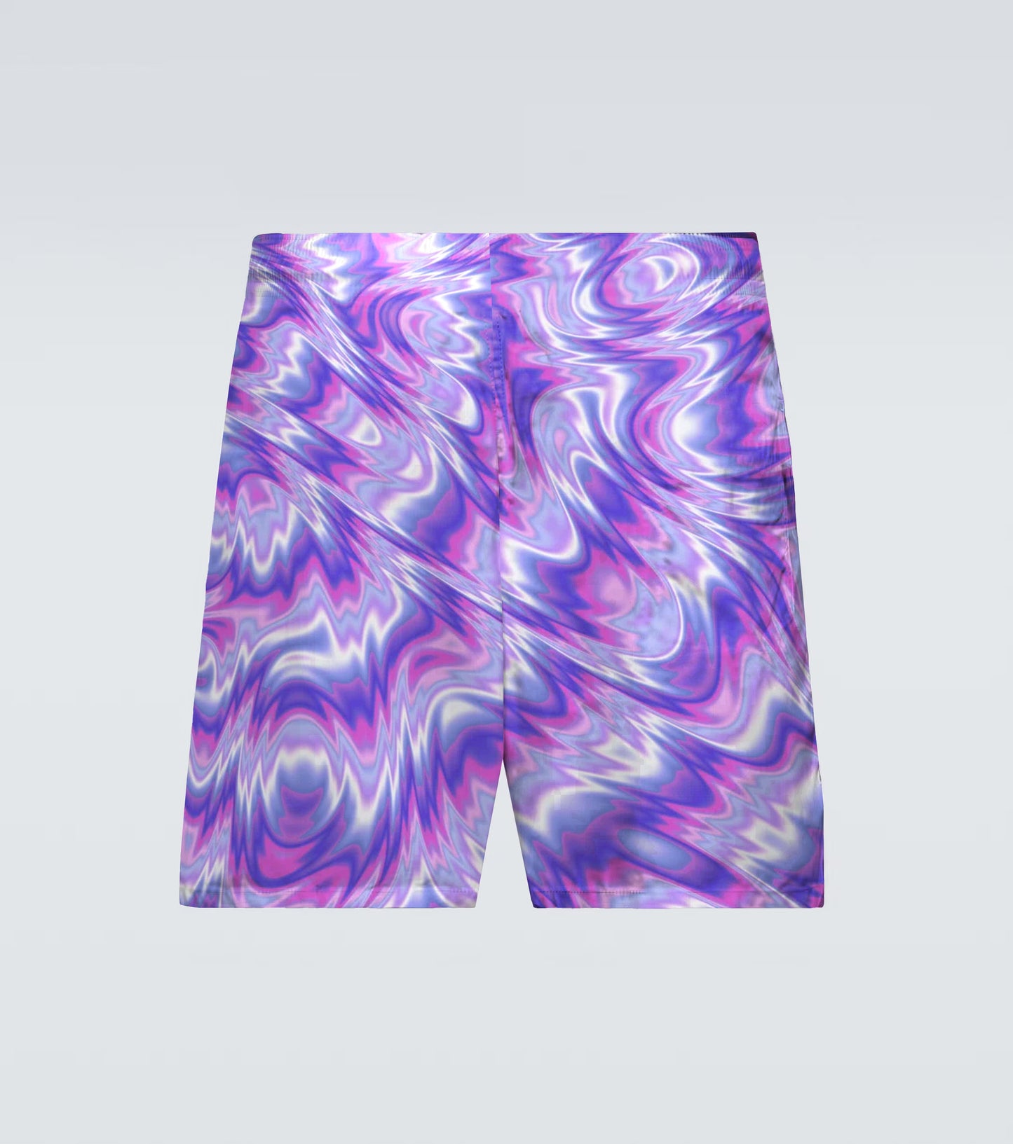 Plus Size Men's Purple Laser Pattern Printed Hawaiian Beach Swim Trunks