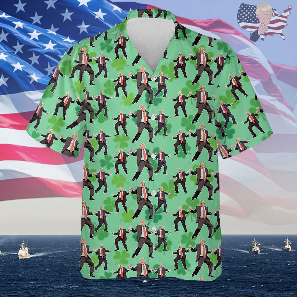 Trump Dancing Trump Irish St. Patrick's Day Hawaii Shirt N304 HA75 67202