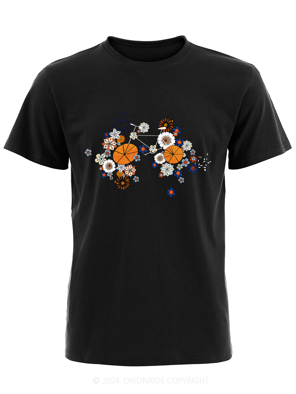 Orionride Short Sleeves Multicolor Flowers Bike T-Shirt