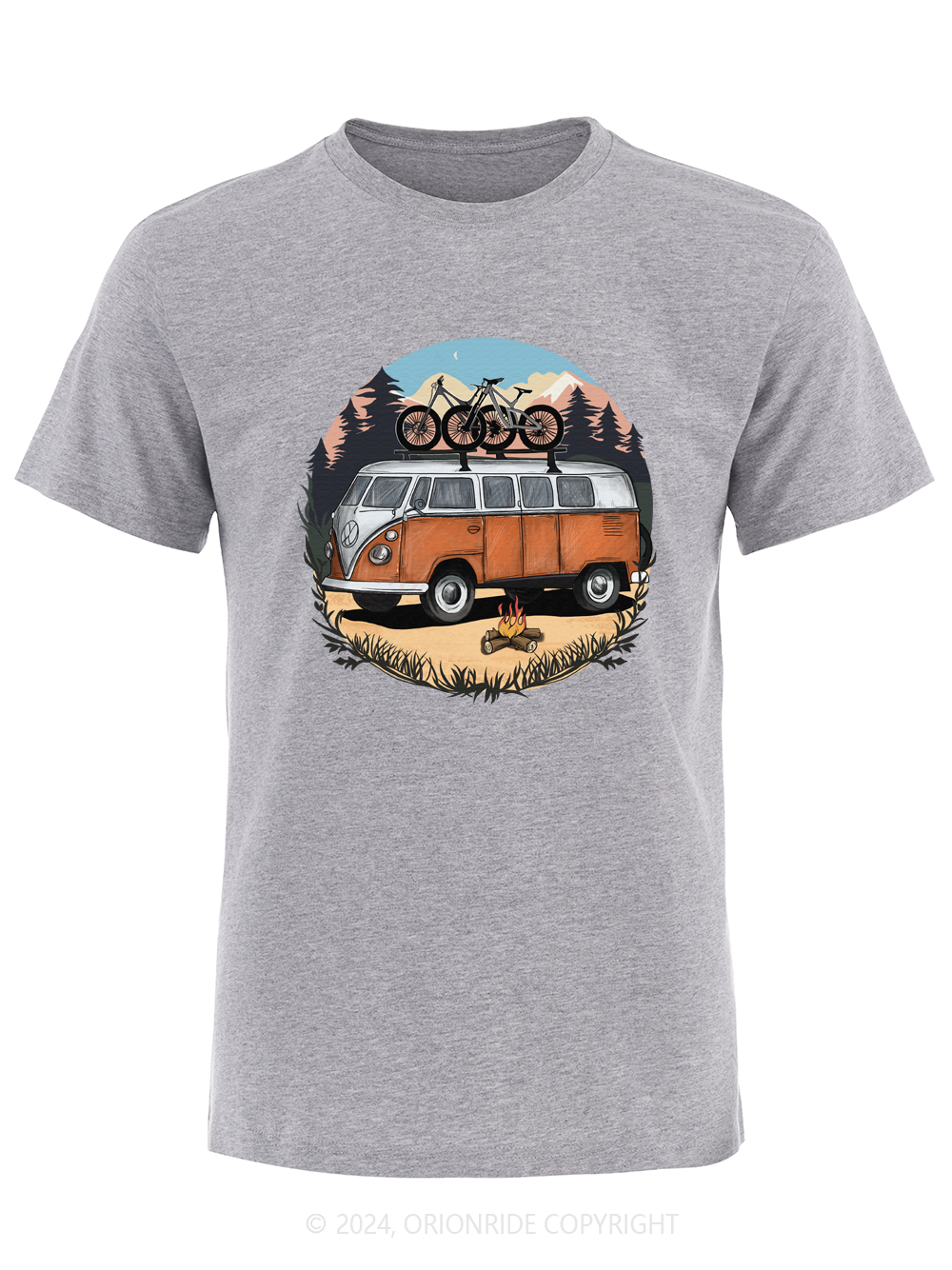 Orionride Short Sleeves Retro Camper Vans Bike T-Shirt