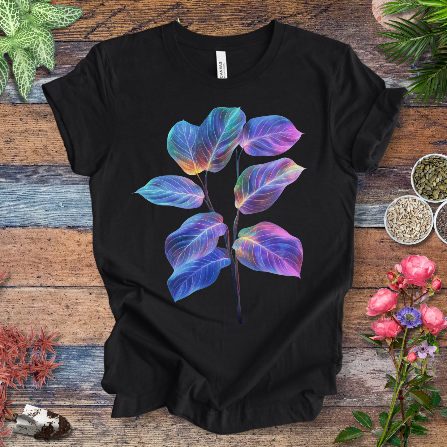 We Are Giving Away Our Popular "Neon Glow Calathea plant T-Shirt" Tee For FREE With All Orders Placed Today!