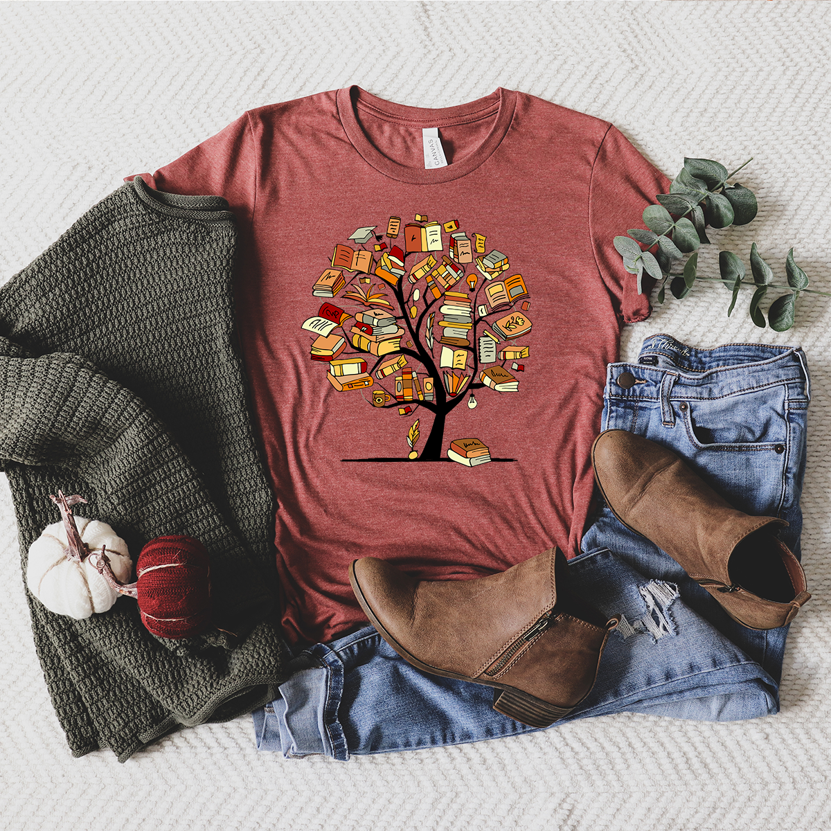 book tree unisex tee