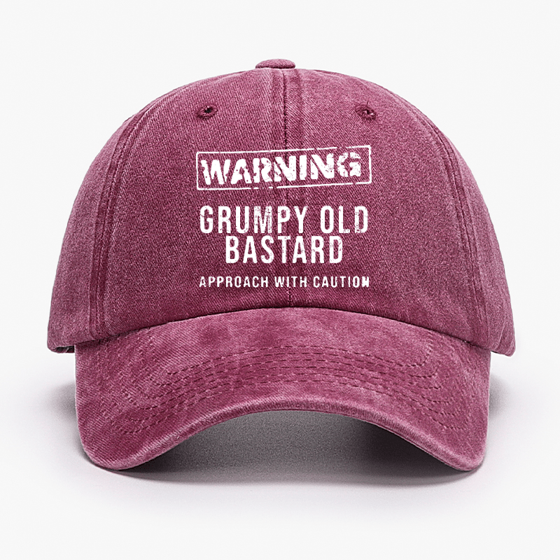 Warning Grumpy Old Bastard Approach With Caution Cap (Free Customization)