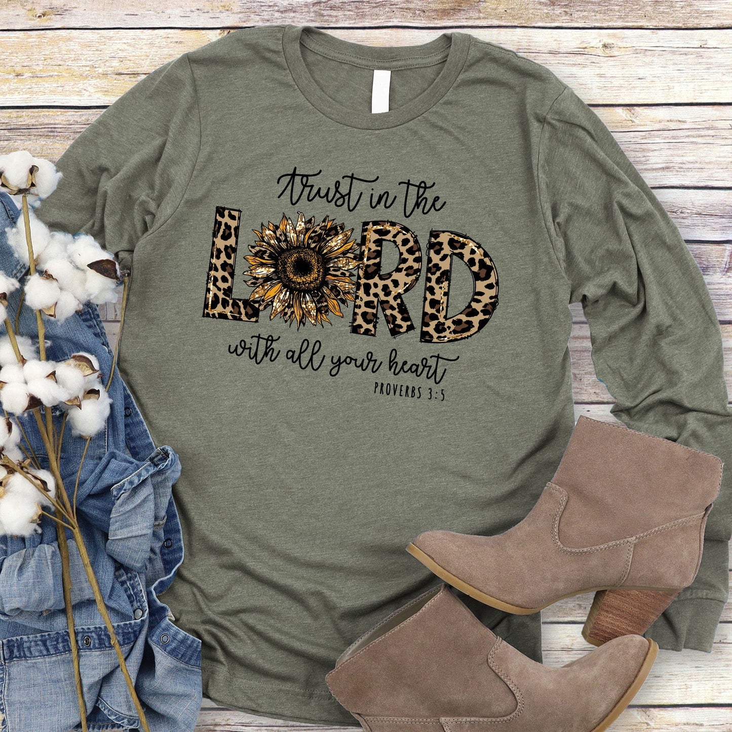 Trust In The Lord Leopard Long Sleeve