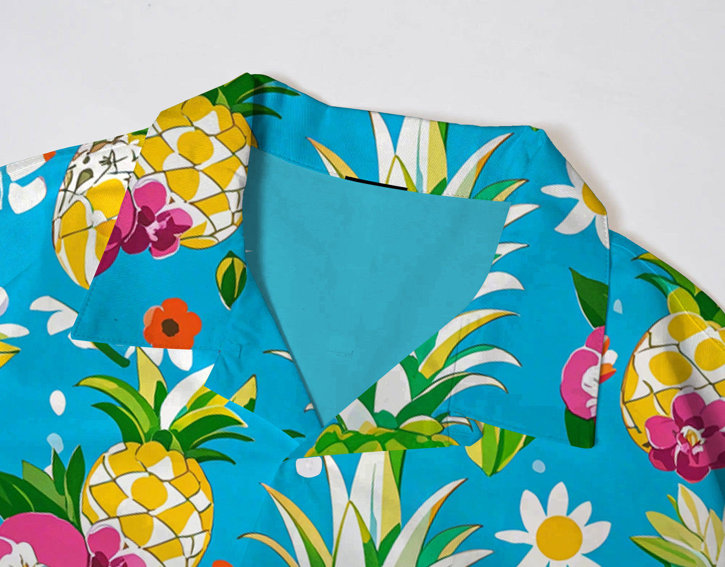 Men's Hawaii Pineapple Print Short Sleeve Shirt