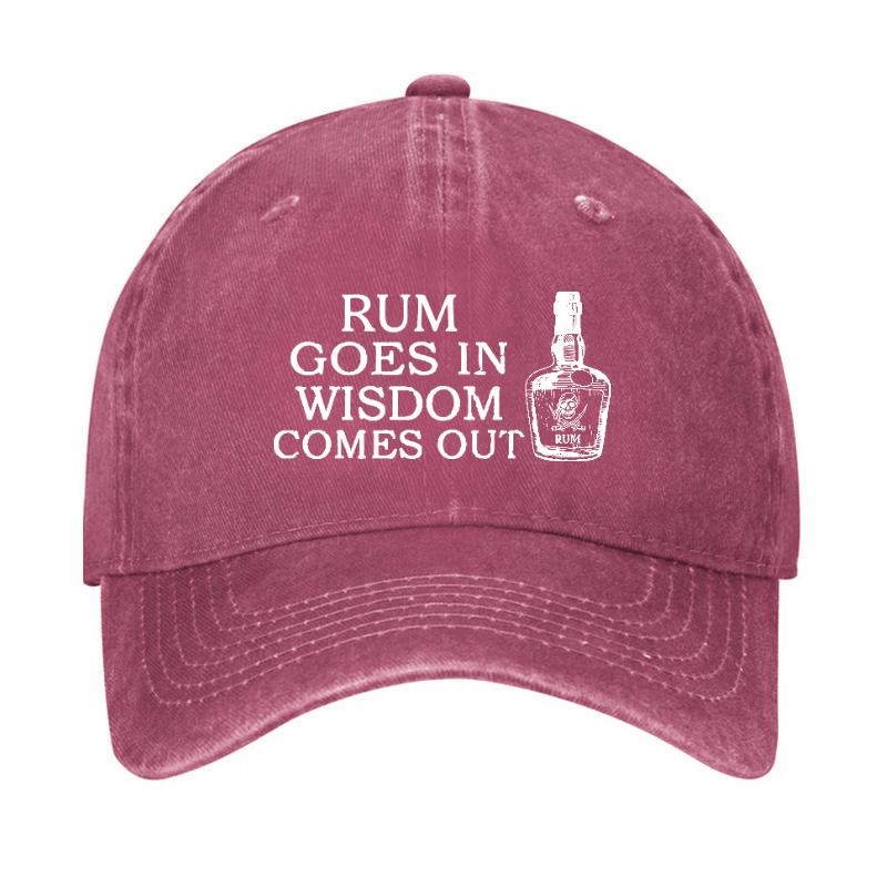 Rum Goes In Wisdom Comes Out Funny Cap