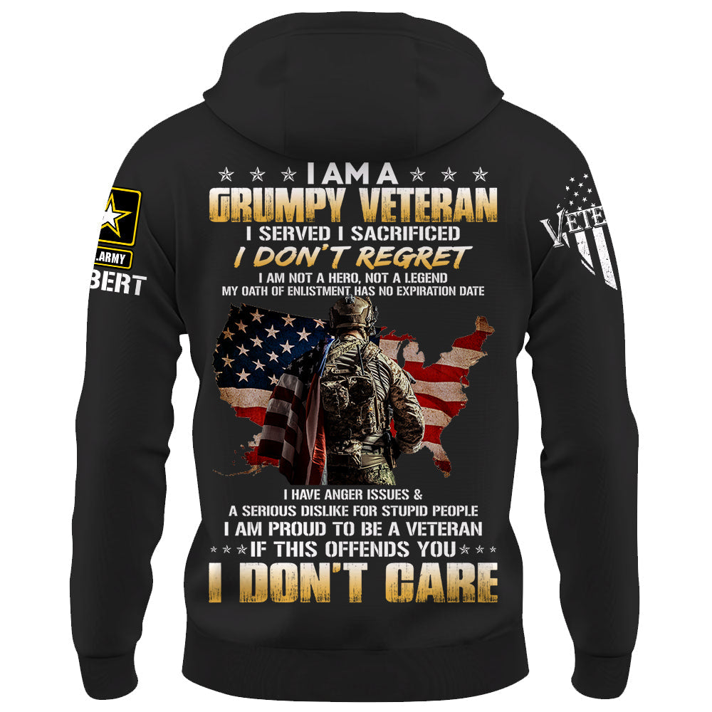 I Am A Grumpy Veteran I Served I Sacrificed Is This Offends You I Don't Care Custom Shirt Gift For Veteran H2511 Do99