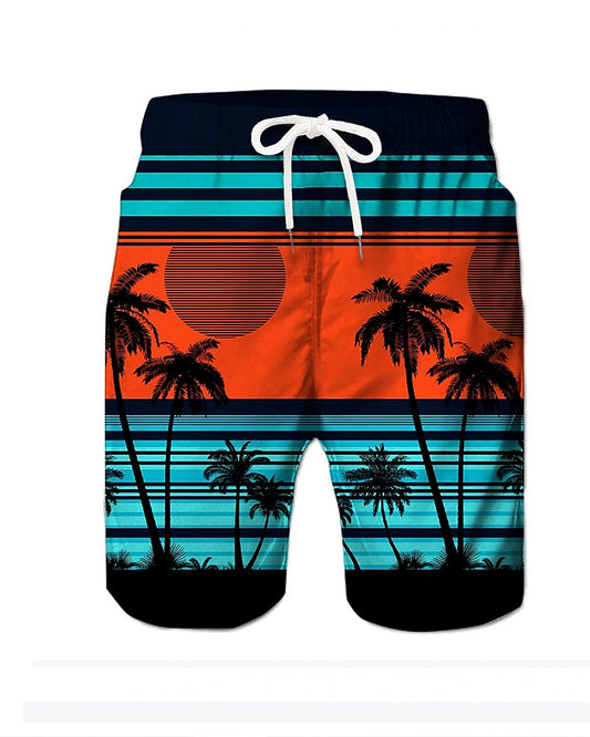 Beach Quick-drying Fabric Black Stripe Swimming Trunks Men's Plus Size