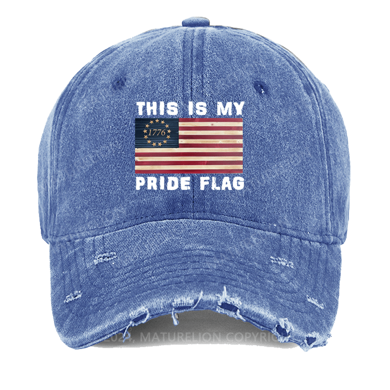 Maturelion This Is My Pride Flag USA American Washed Vintage Cap