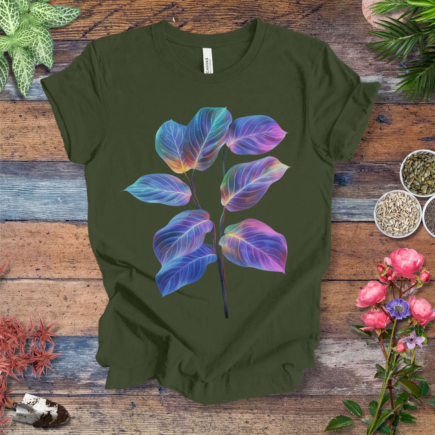 We Are Giving Away Our Popular "Neon Glow Calathea plant T-Shirt" Tee For FREE With All Orders Placed Today!