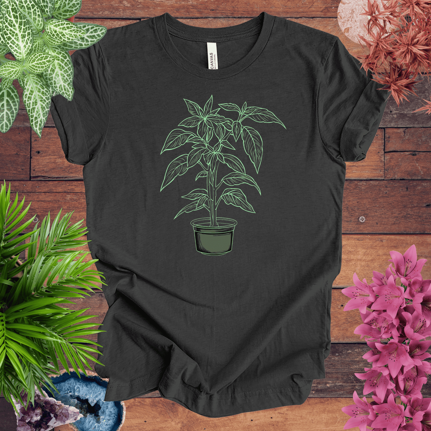 Basil Plant Outline T-Shirt