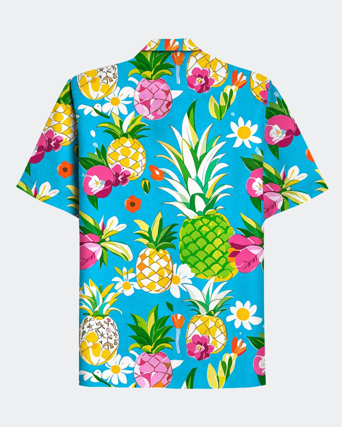 Men's Hawaii Pineapple Print Short Sleeve Shirt