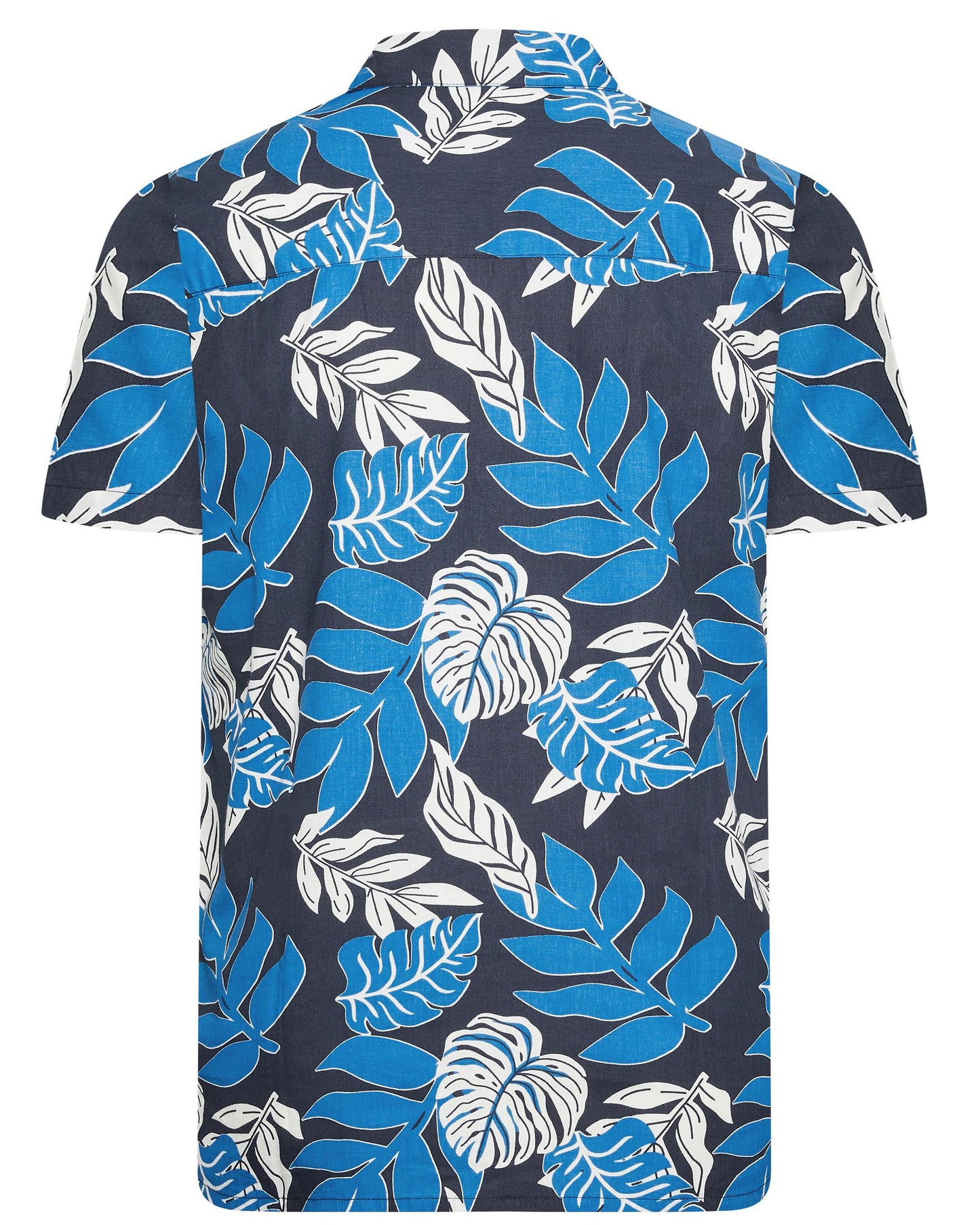 Men's Plus Size Hawaiian Colorful Leaves Print Short Sleeve Shirt